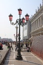 Italy. Venice. Pink street lamp. Murano glass